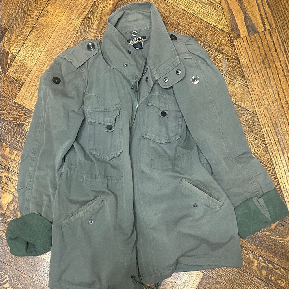 Womens Green Military Style Jacket